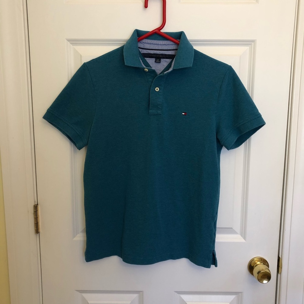 Tommy Hilfiger Men’s Polo Shirt S Small Teal